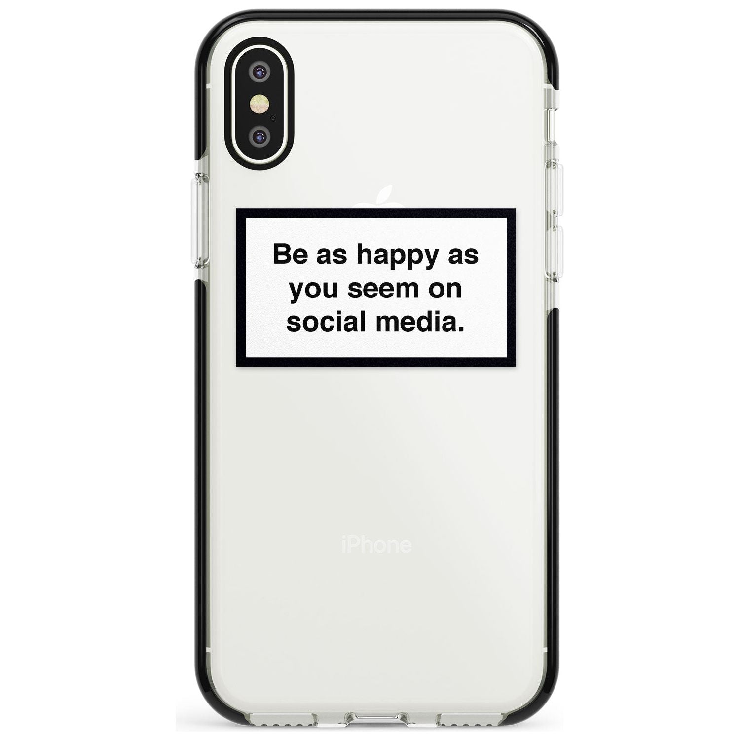 Happy on Social Media iPhone Case Black Impact Phone Case - Case Warehouse