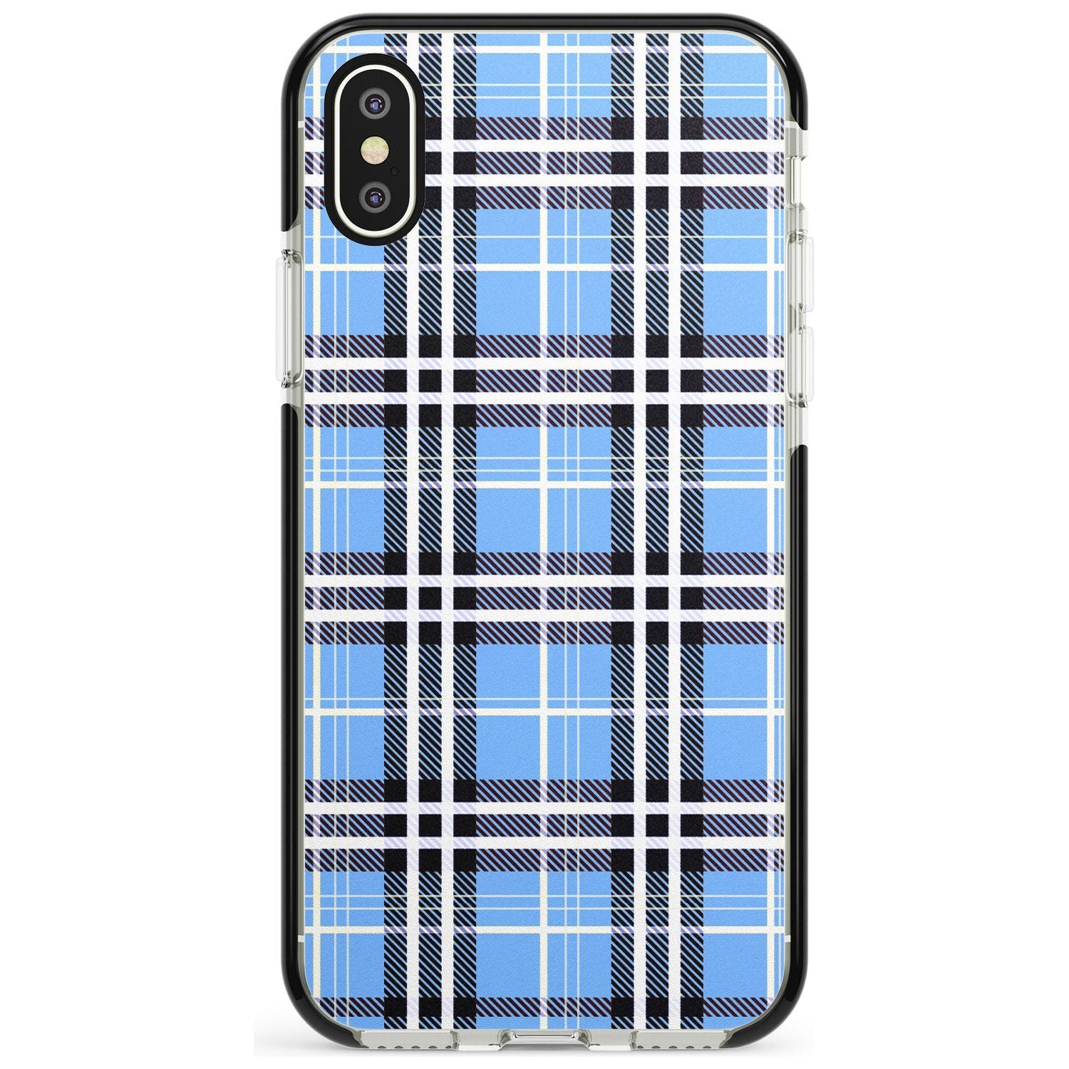 Blue Plaid iPhone Case Black Impact Phone Case - Case Warehouse