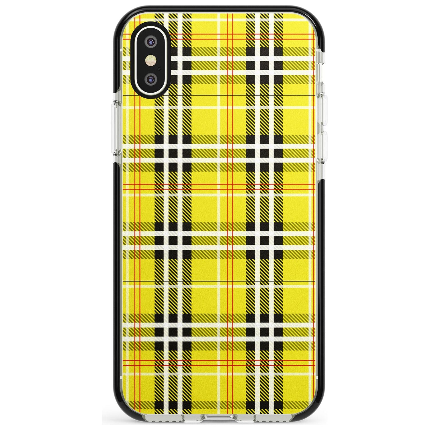 Yellow Plaid iPhone Case Black Impact Phone Case - Case Warehouse