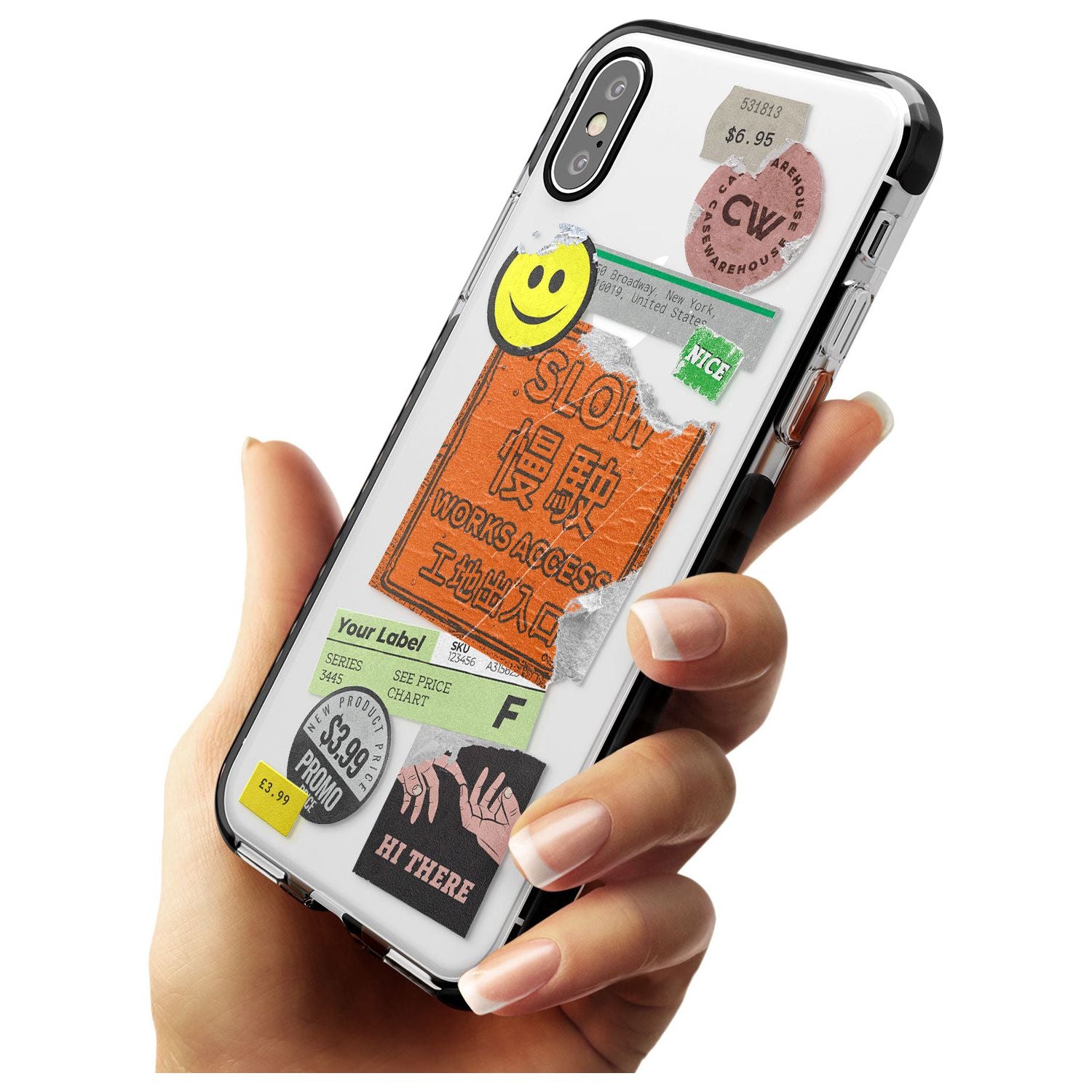 Kanji Signs Sticker Mix Pink Fade Impact Phone Case for iPhone X XS Max XR