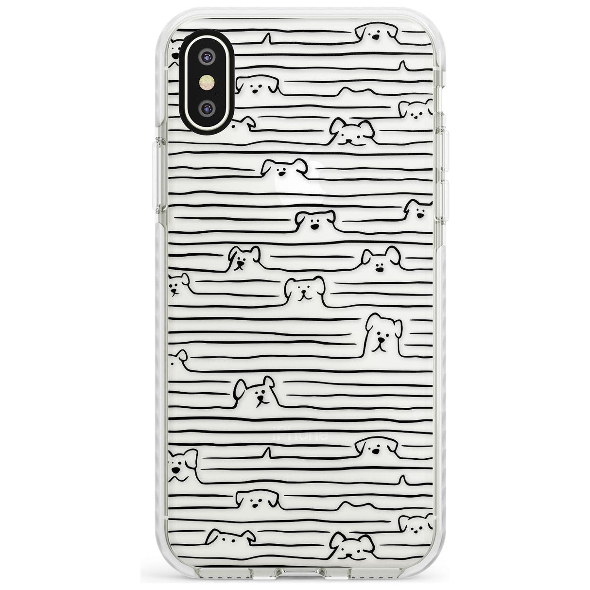 Dog Line Art - Black Impact Phone Case for iPhone X XS Max XR
