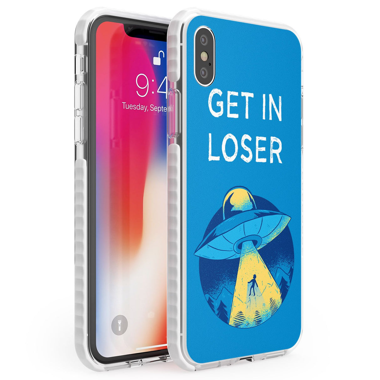 Get in Loser UFO Phone Case iPhone X / iPhone XS / Impact Case,iPhone XR / Impact Case,iPhone XS MAX / Impact Case Blanc Space
