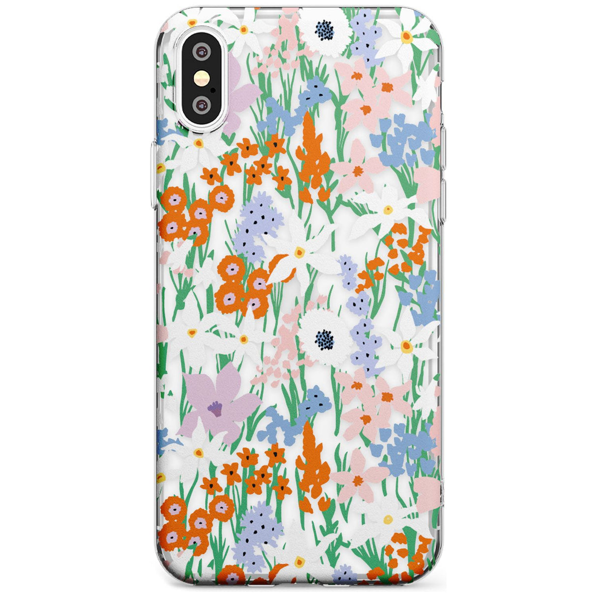 Springtime Meadow: Transparent Black Impact Phone Case for iPhone X XS Max XR