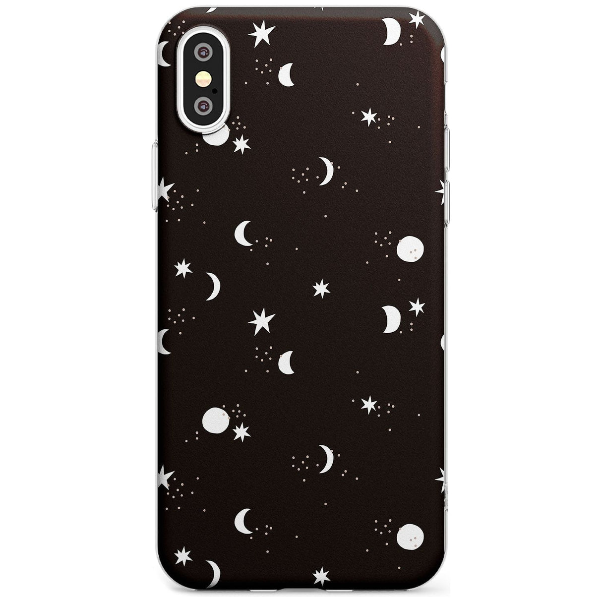 Funky Moons & Stars Phone Case iPhone X / iPhone XS / Clear Case,iPhone XR / Clear Case,iPhone XS MAX / Clear Case Blanc Space