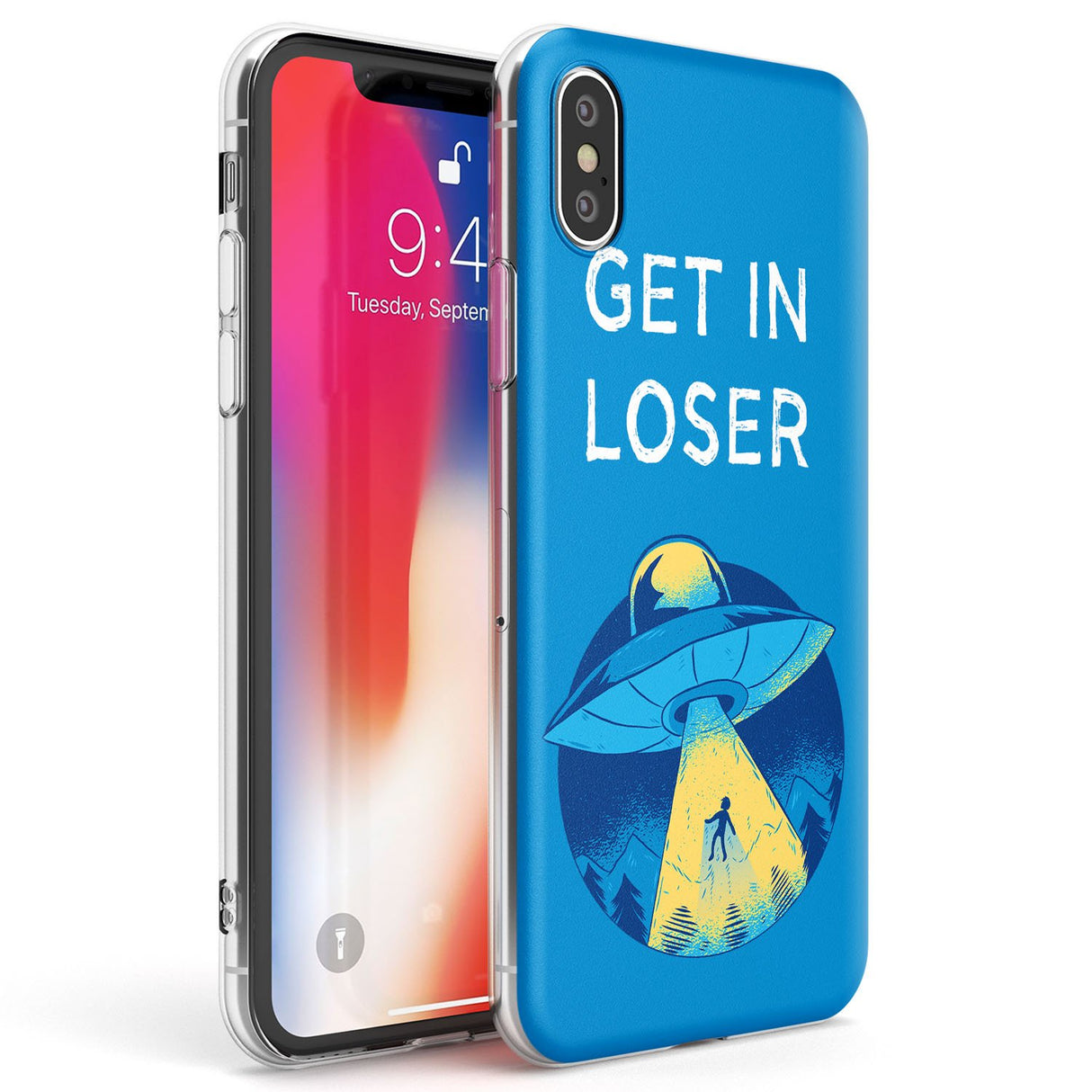 Get in Loser UFO Phone Case iPhone X / iPhone XS / Clear Case,iPhone XR / Clear Case,iPhone XS MAX / Clear Case Blanc Space