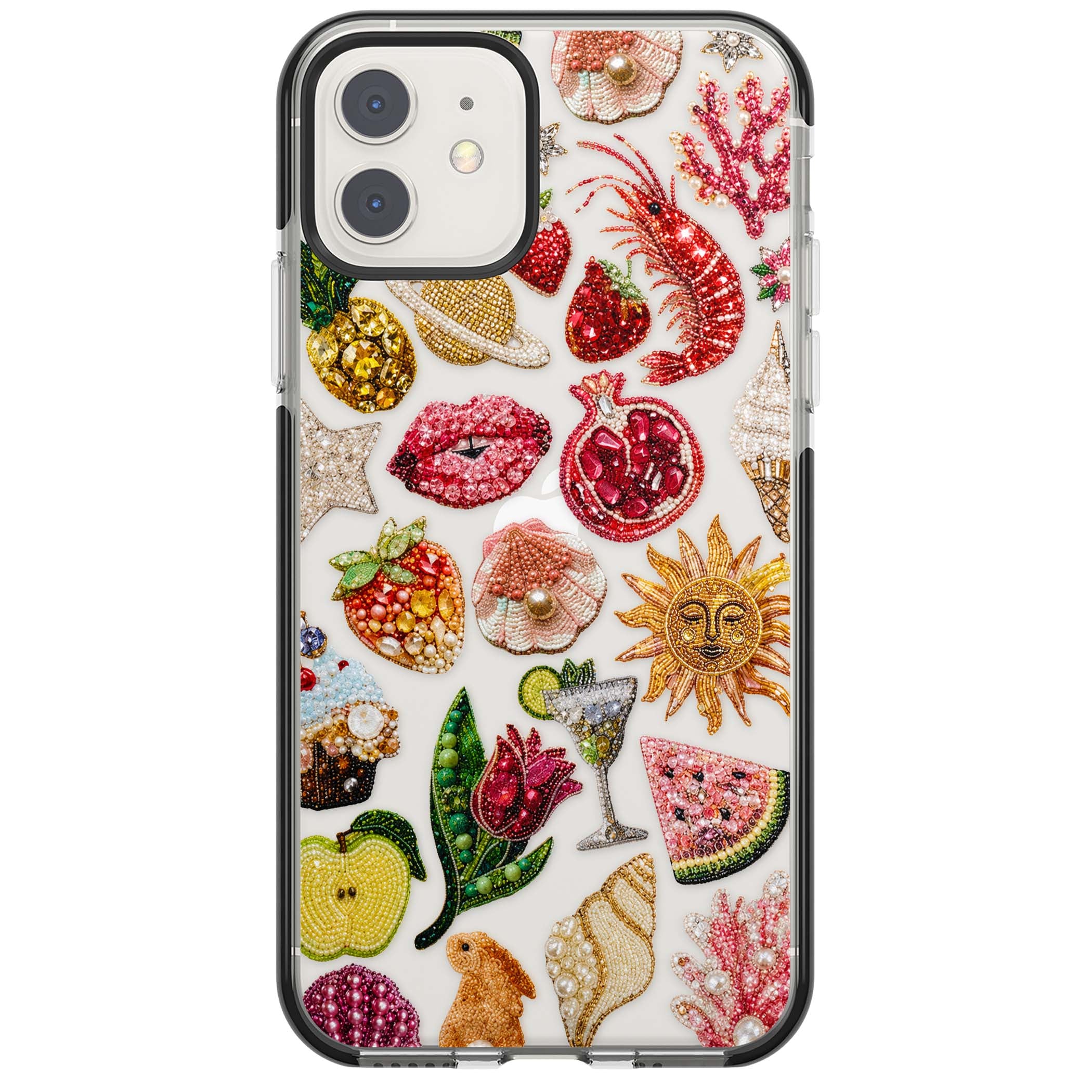 Beaded Riviera coquette iPhone case | Black Impact case for iPhone 11, iPhone 12