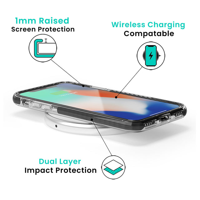 Earthtone Clear Geometric Grid Impact Phone Case for iPhone 11, iphone 12