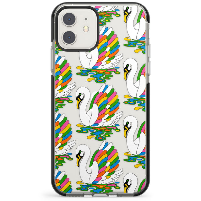Colourful Swan Pattern Impact Phone Case for iPhone 11, iphone 12