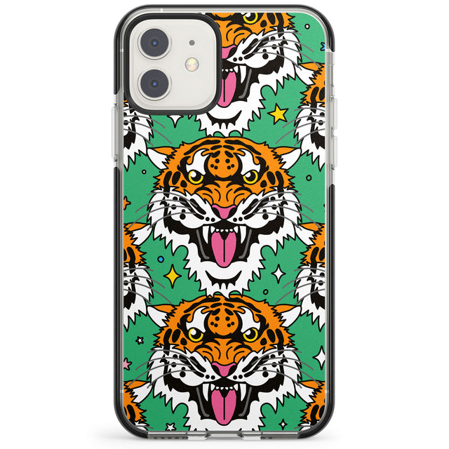 Fierce Jungle Tigers (Green) Impact Phone Case for iPhone 11, iphone 12