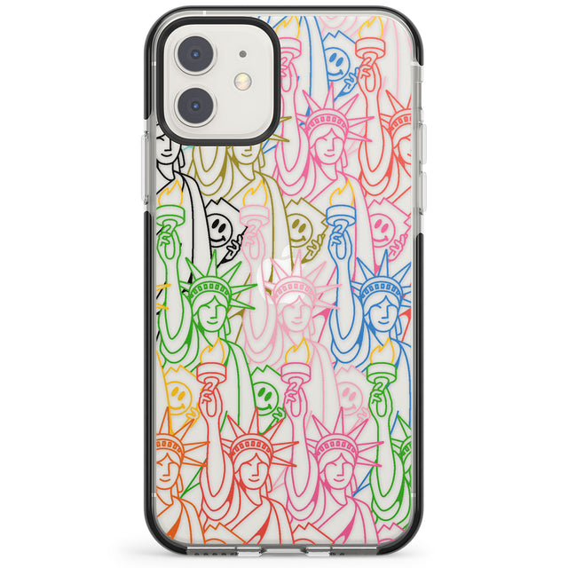 Multicolour Liberty Line Pattern Impact Phone Case for iPhone 11, iphone 12