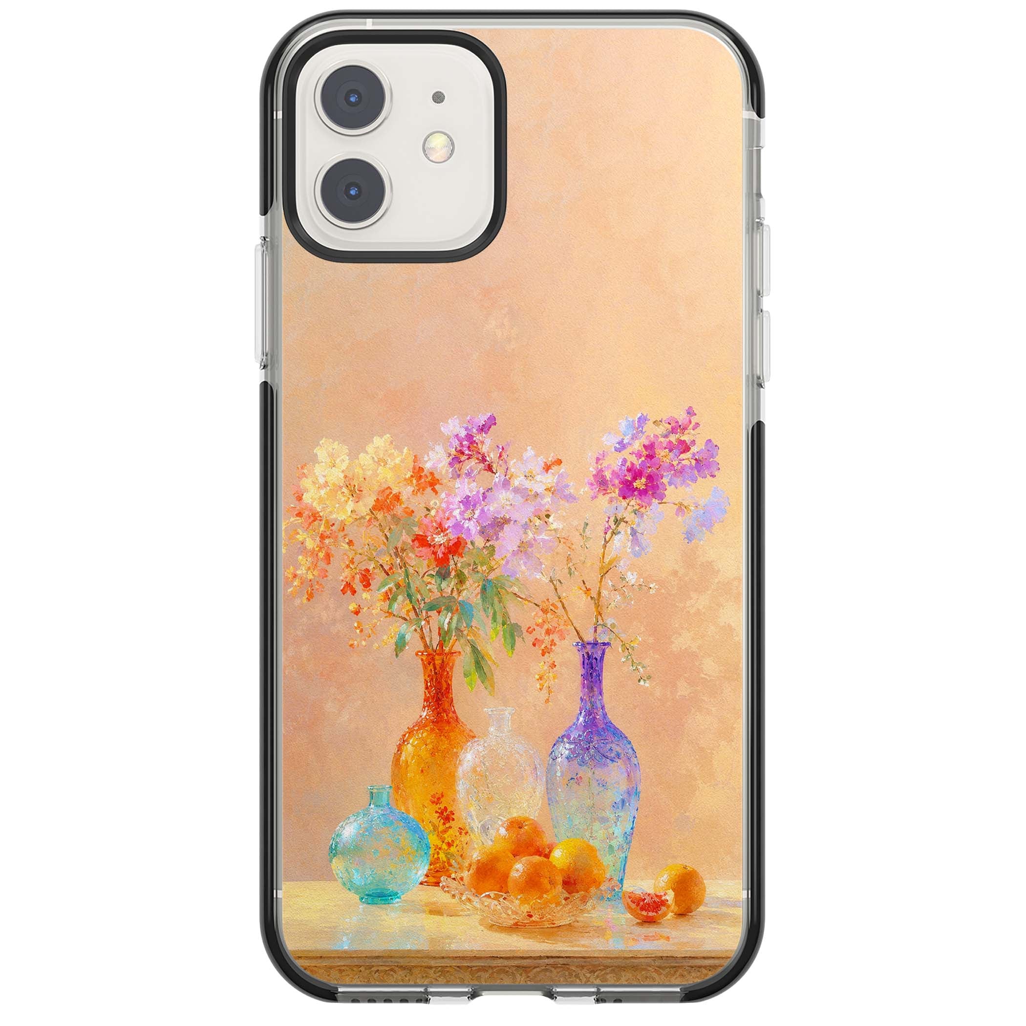 Peach Glass art iPhone case | Black Impact case for iPhone 11, iPhone 12