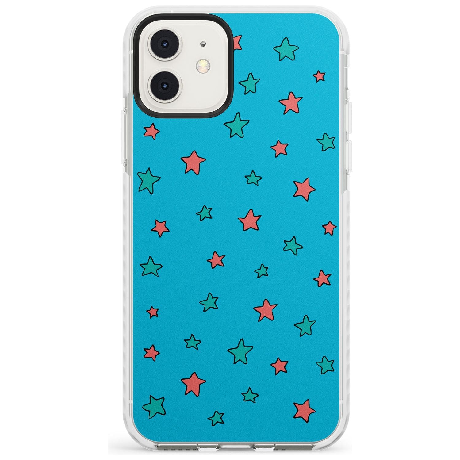 Blue Heartstopper Stars Pattern Impact Phone Case for iPhone 11, iphone 12