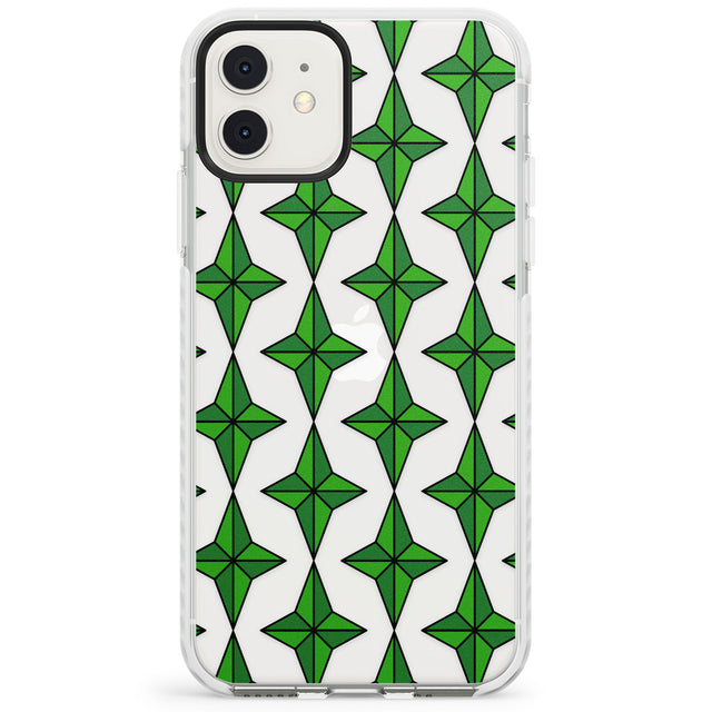Emerald Stars Pattern (Clear) Impact Phone Case for iPhone 11, iphone 12
