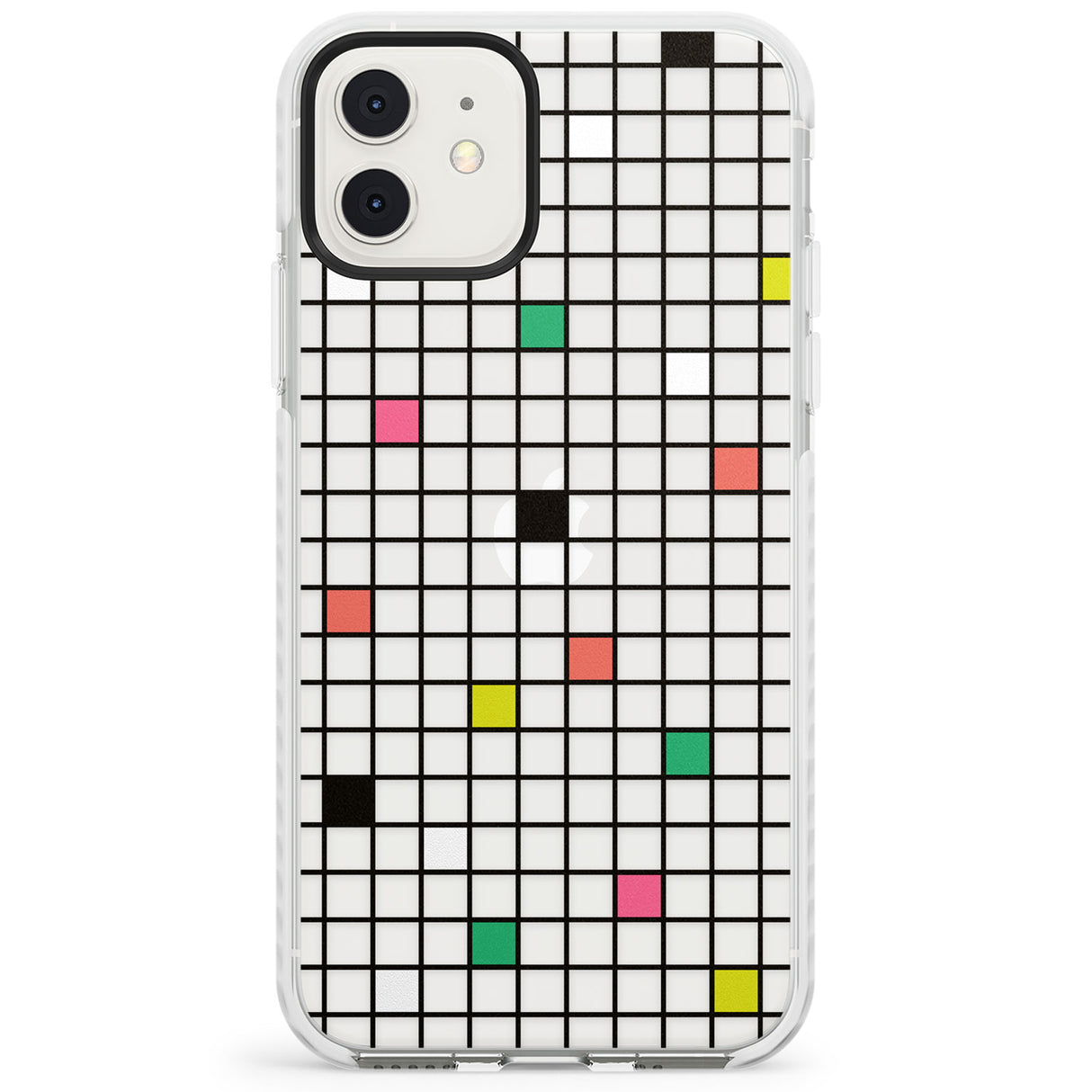 Vibrant Clear Geometric Grid Impact Phone Case for iPhone 11, iphone 12