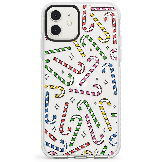 Colourful Stars & Candy Canes Impact Phone Case for iPhone 11, iphone 12