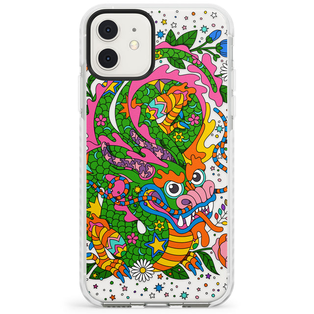 Psychedelic Jungle Dragon Impact Phone Case for iPhone 11, iphone 12