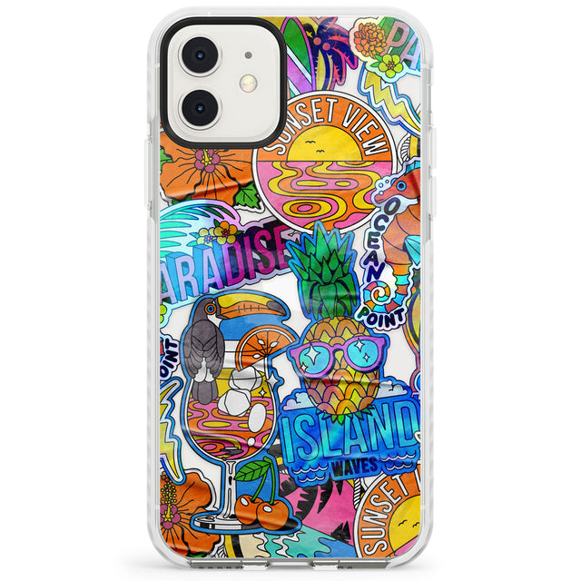 Tropical Vibes Collage Impact Phone Case for iPhone 11, iphone 12