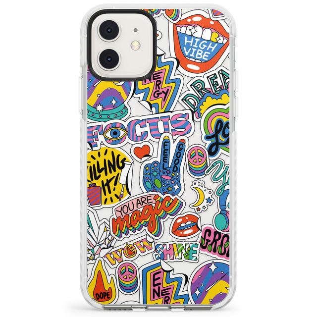 Magic Sticker Collage Impact Phone Case for iPhone 11, iphone 12