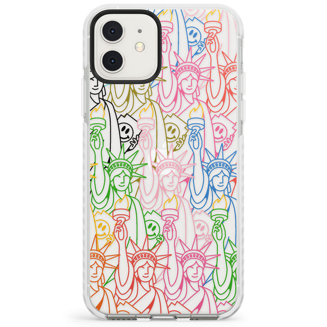 Multicolour Liberty Line Pattern Impact Phone Case for iPhone 11, iphone 12