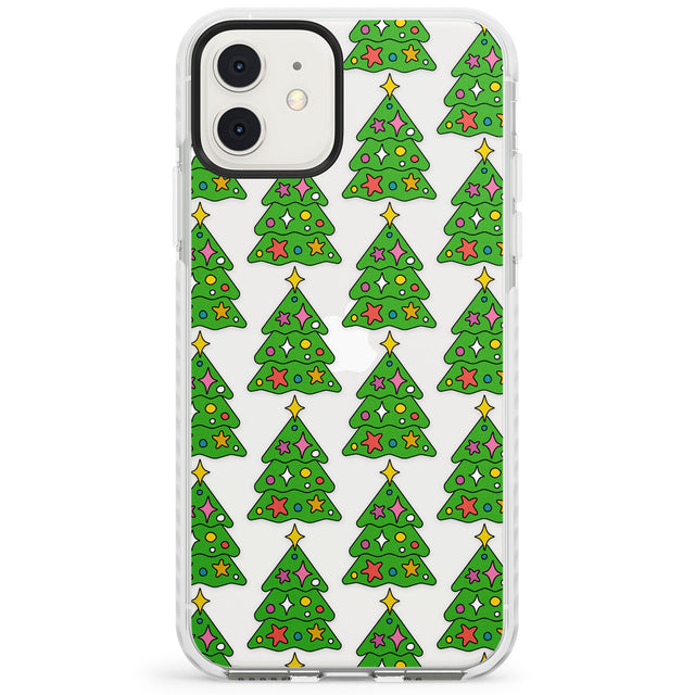 Christmas Tree Pattern (Clear) Impact Phone Case for iPhone 11, iphone 12