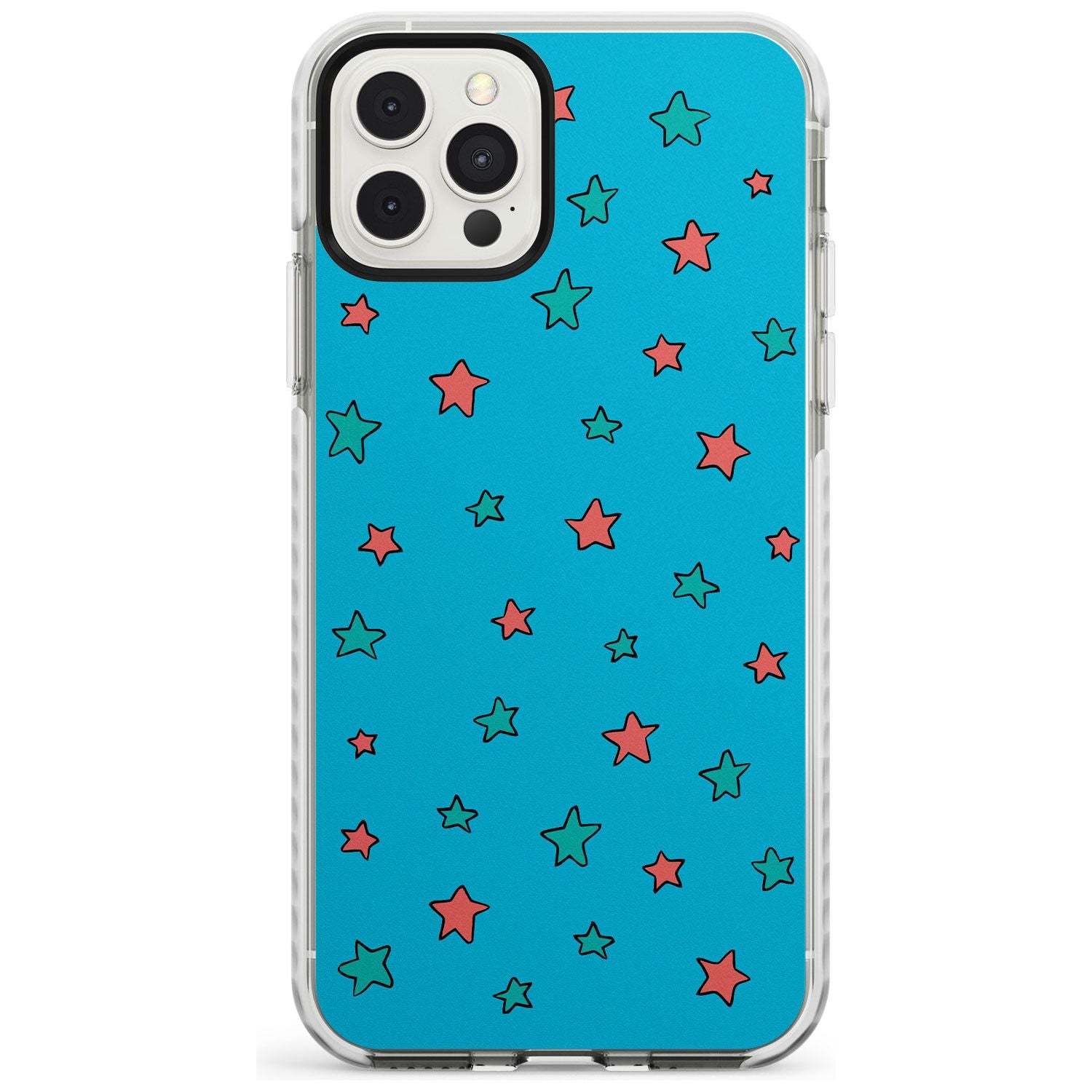 Blue Heartstopper Stars Pattern Impact Phone Case for iPhone 11, iphone 12