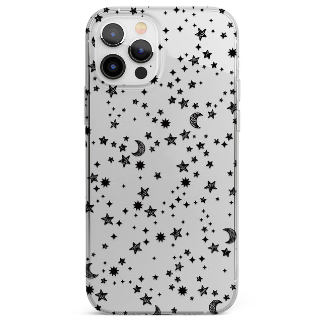 Black Cosmic Galaxy Pattern Phone Case for iPhone 12 Pro