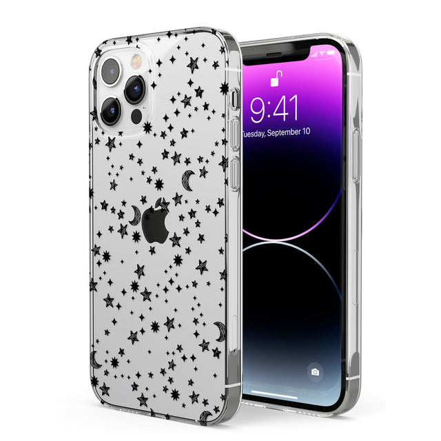 Black Cosmic Galaxy Pattern Phone Case for iPhone 12 Pro