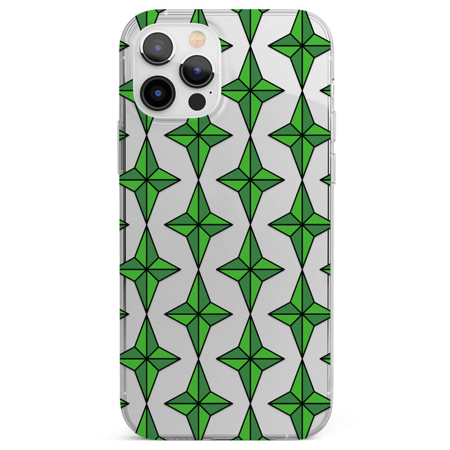 Emerald Stars Pattern (Clear) Phone Case for iPhone 12 Pro