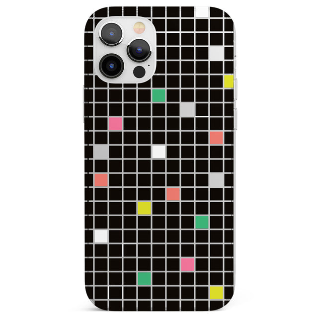 Vibrant Black Geometric Grid Phone Case for iPhone 12 Pro