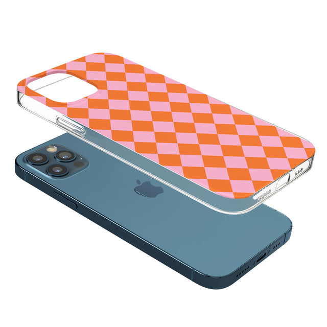 Retro Sunset Diamond Plaid Phone Case for iPhone 12 Pro