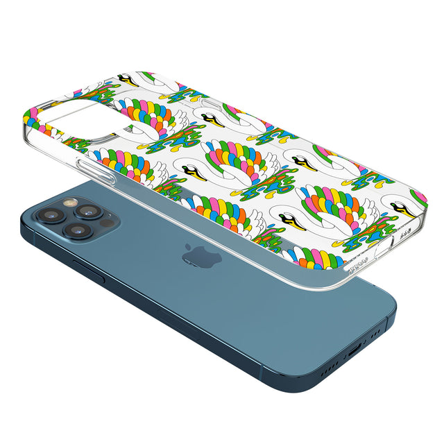 Colourful Swan Pattern Phone Case for iPhone 12 Pro