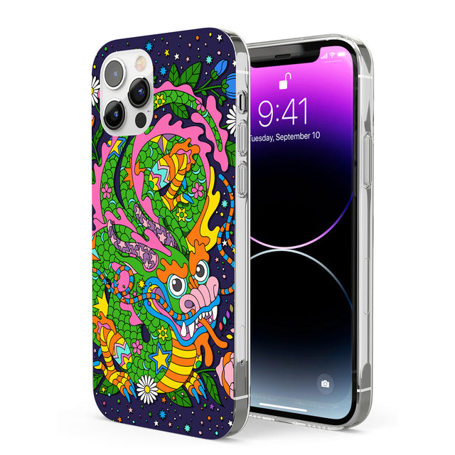 Psychedelic Jungle Dragon (Purple) Phone Case for iPhone 12 Pro