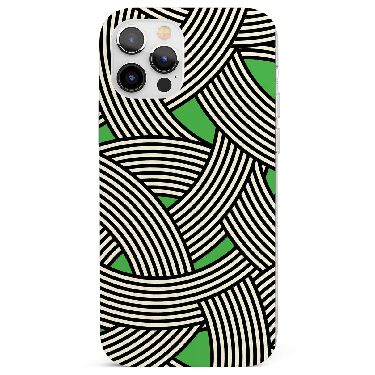 Green Optic Waves Phone Case for iPhone 12 Pro
