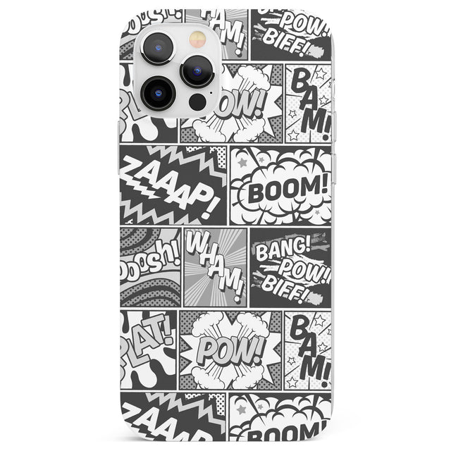 Onomatopoeia (Black & White) Phone Case for iPhone 12 Pro
