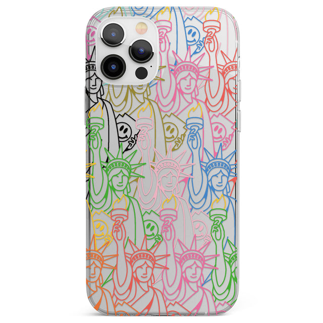 Multicolour Liberty Line Pattern Phone Case for iPhone 12 Pro