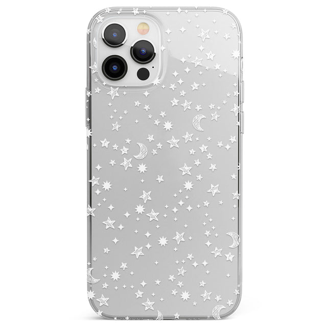 White Cosmic Galaxy Pattern Phone Case for iPhone 12 Pro