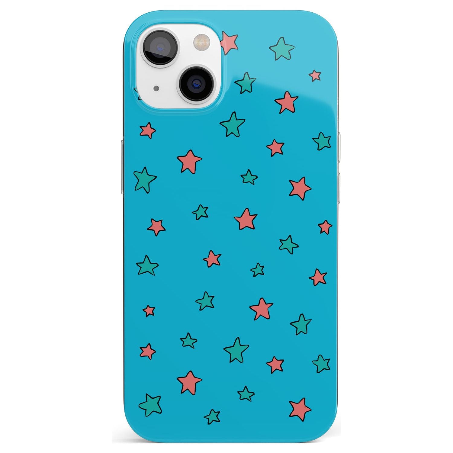 Blue Heartstopper Stars Pattern Phone Case for iPhone 13 Mini