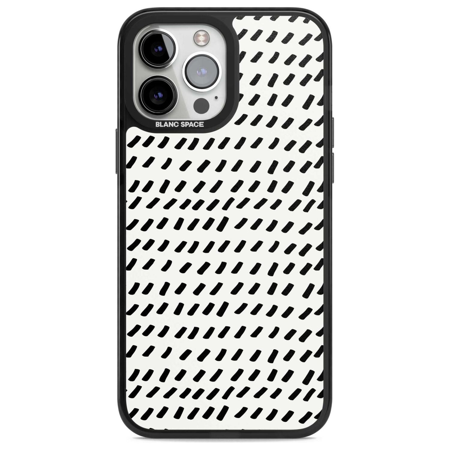 Hand Drawn Lines Pattern Phone Case iPhone 13 Pro Max / Magsafe Black Impact Case Blanc Space