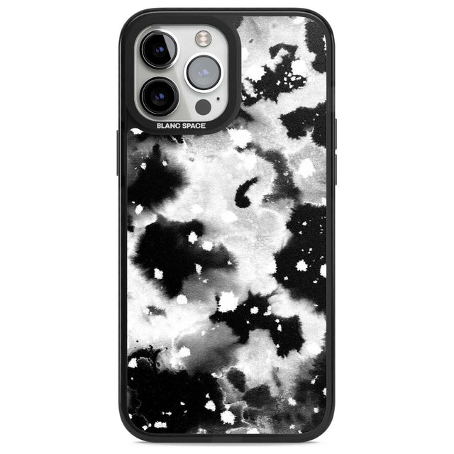 Black & White Acid Wash Tie-Dye Pattern Phone Case iPhone 13 Pro Max / Magsafe Black Impact Case Blanc Space