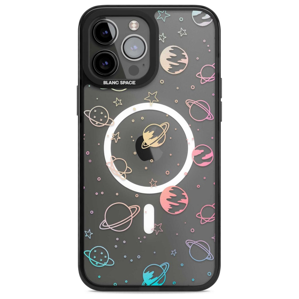 Cosmic Outer Space Design Pastels on Clear Phone Case iPhone 13 Pro Max / Magsafe Black Impact Case Blanc Space