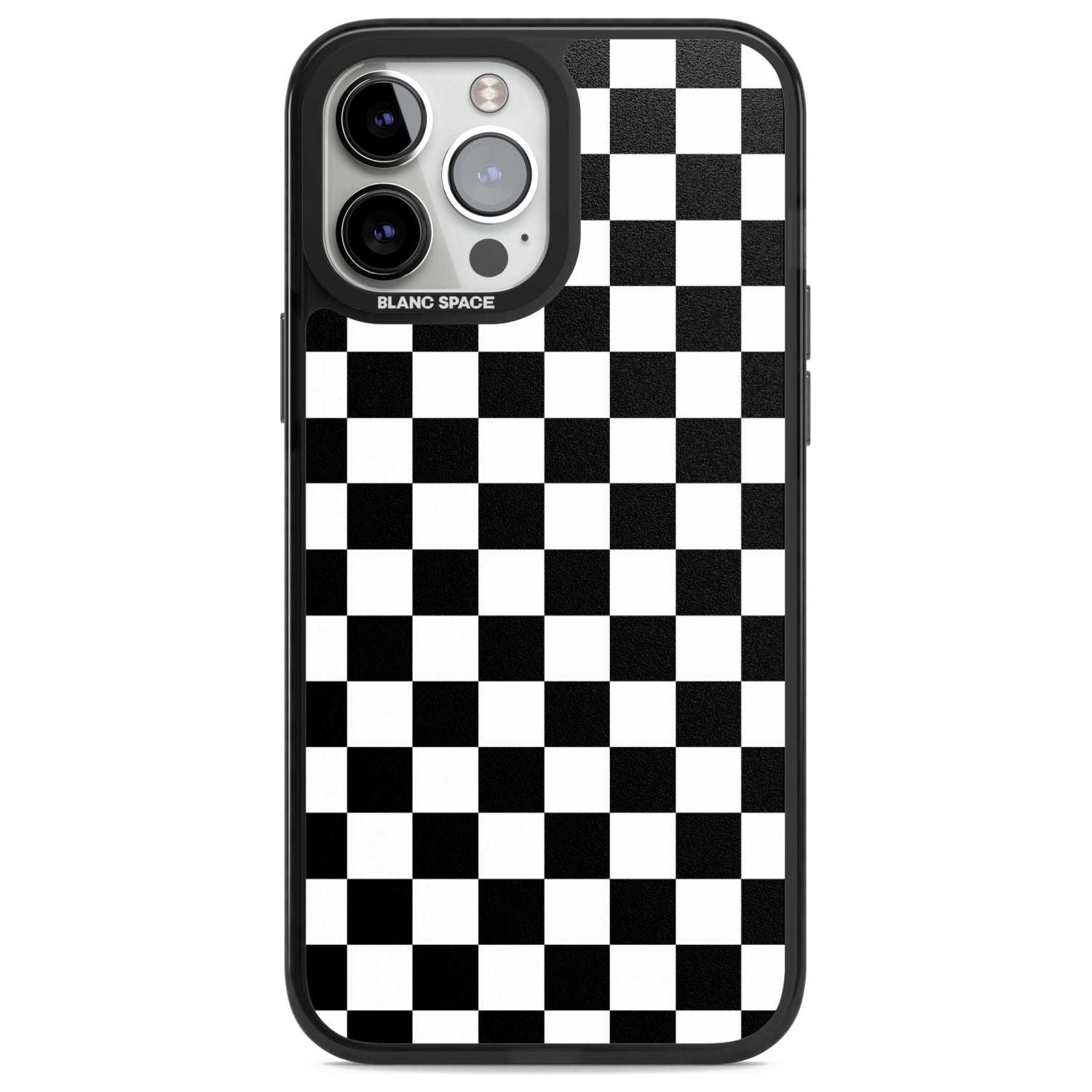Black Checkered Phone Case iPhone 13 Pro Max / Magsafe Black Impact Case Blanc Space