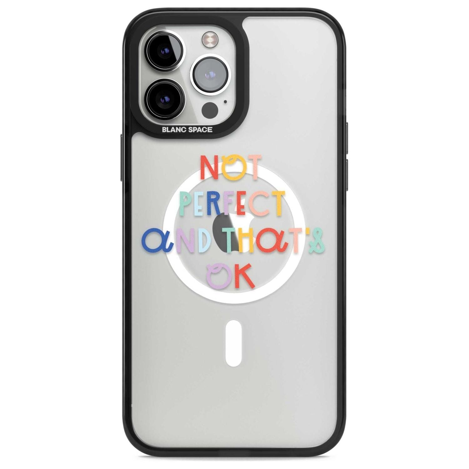 Not Perfect - Clear Phone Case iPhone 13 Pro Max / Magsafe Black Impact Case Blanc Space