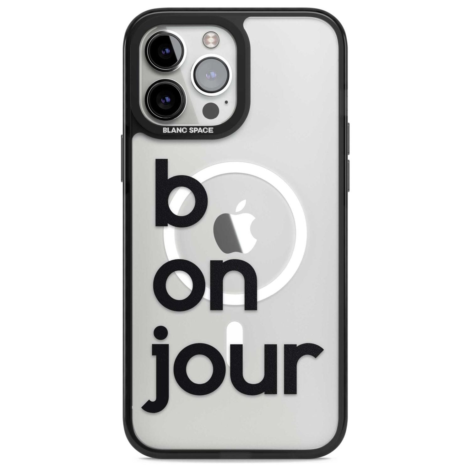 Bonjour Phone Case iPhone 13 Pro Max / Magsafe Black Impact Case Blanc Space