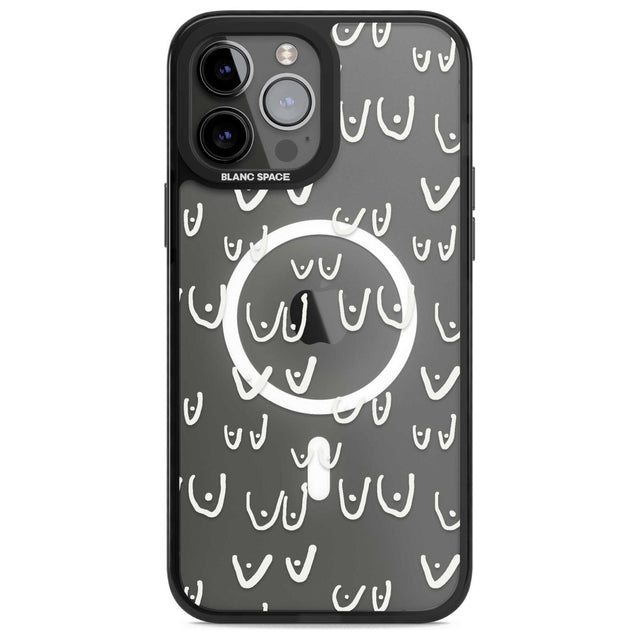 Free the boob (White) Phone Case iPhone 13 Pro Max / Magsafe Black Impact Case Blanc Space