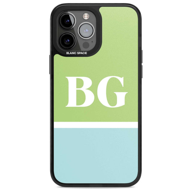 Personalised Colourblock: Green & Turquoise Custom Phone Case iPhone 13 Pro Max / Magsafe Black Impact Case Blanc Space