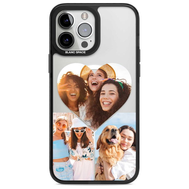 Personalised Heart Photo Custom Phone Case iPhone 13 Pro Max / Magsafe Black Impact Case Blanc Space