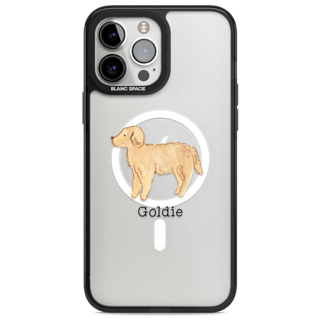 Personalised Hand Painted Goldendoodle Custom Phone Case iPhone 13 Pro Max / Magsafe Black Impact Case Blanc Space