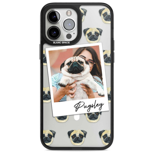Personalised Pug - Dog Photo Custom Phone Case iPhone 13 Pro Max / Magsafe Black Impact Case Blanc Space