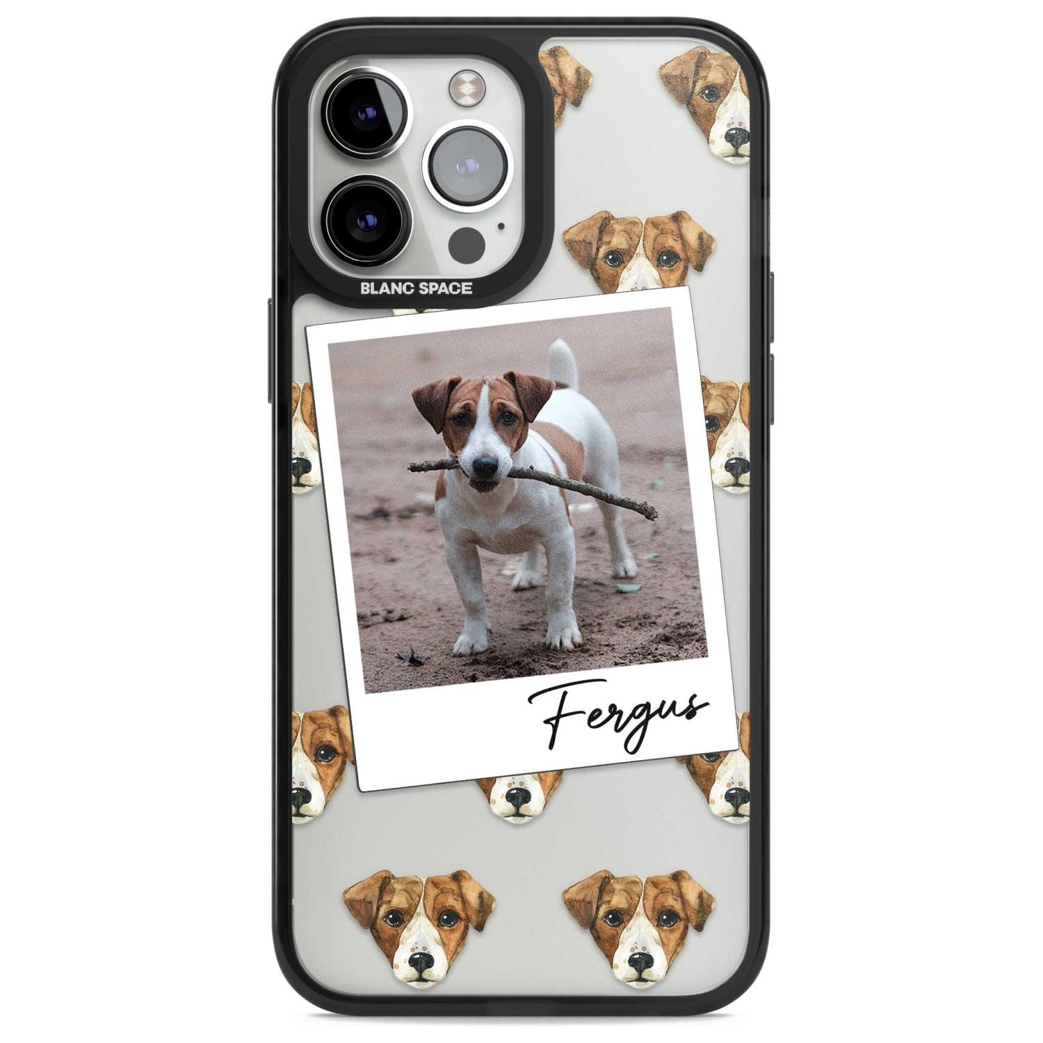 Personalised Jack Russell - Dog Photo Custom Phone Case iPhone 13 Pro Max / Magsafe Black Impact Case Blanc Space