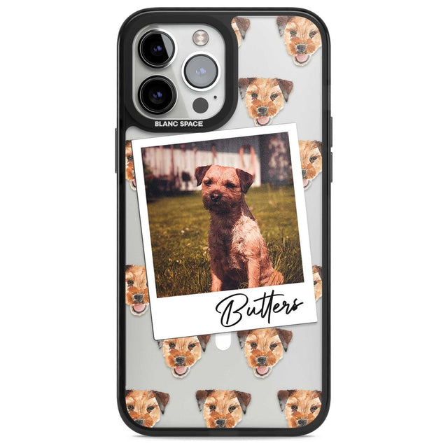 Personalised Border Terrier - Dog Photo Custom Phone Case iPhone 13 Pro Max / Magsafe Black Impact Case Blanc Space